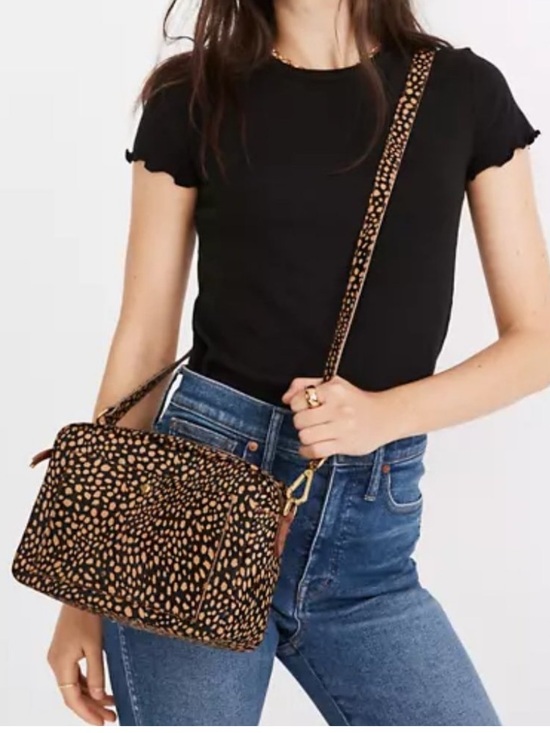 Madewell Handbags - Madewell The Transport Camera Crossbody Bag in Leopard Print Calf Hair